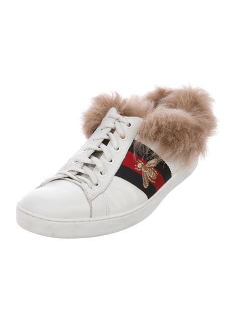 gucci sneakers with diamonds|Gucci fur sneakers women's.